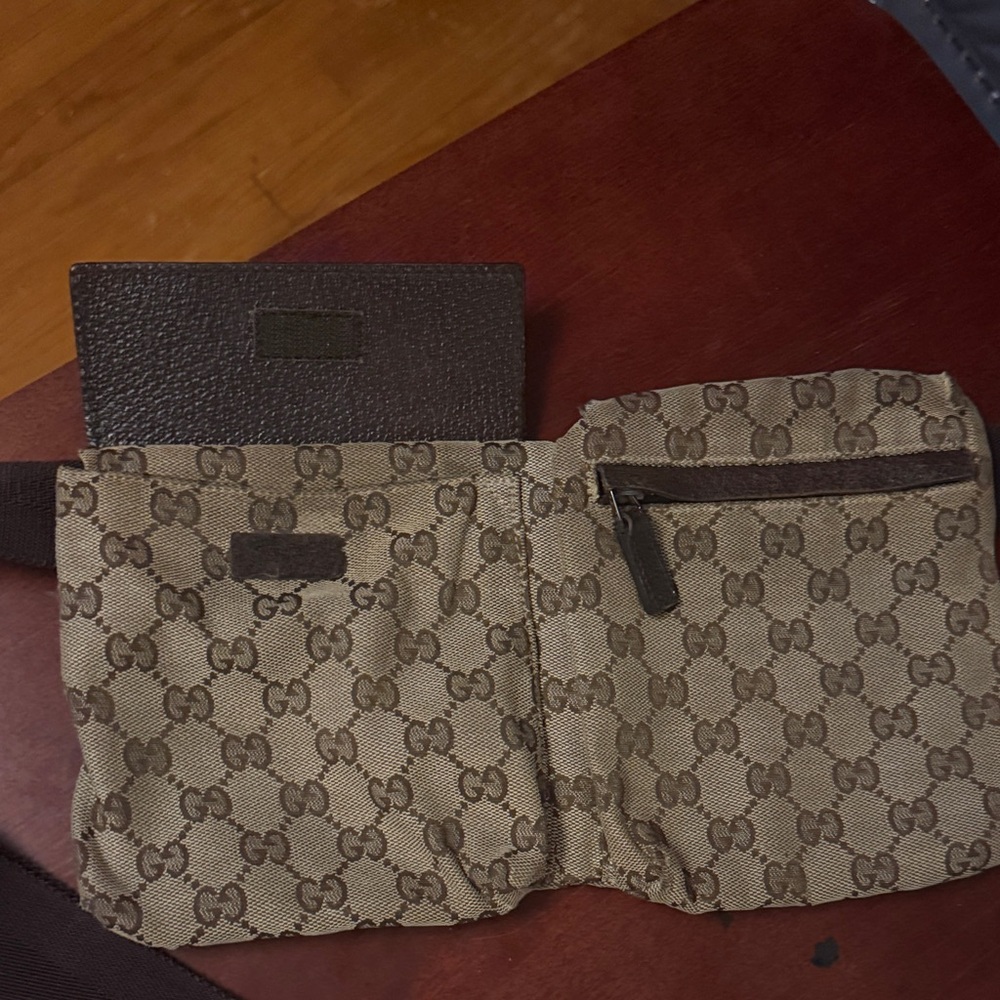 Gucci Beige and Brown Monogram Belt Bag - Picture 2 of 9